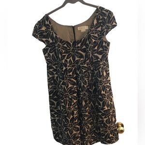 MICHAEL KORS Sleeveless tailored Midi Floral size 8 100% linen dress